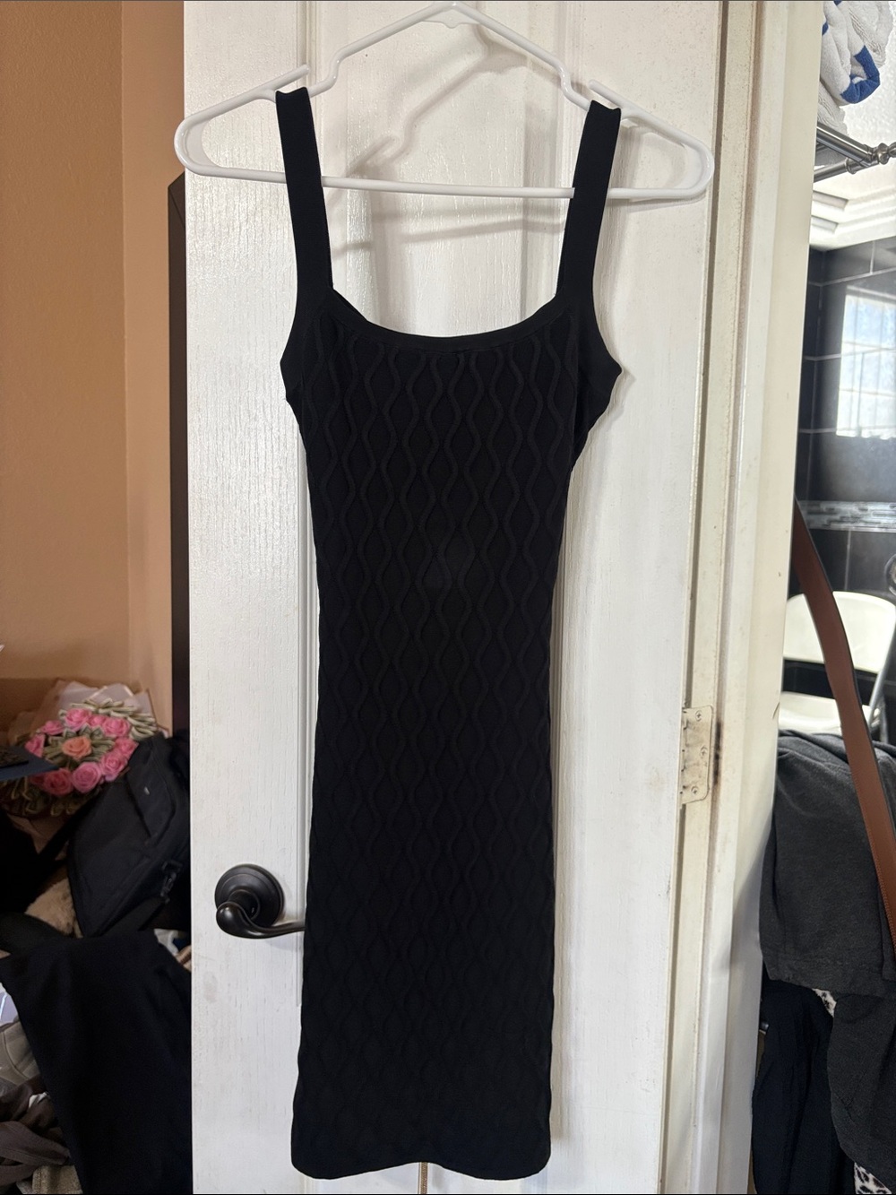 Guess Black Sleeveless Knit Bodycon Wedding Guest Dress